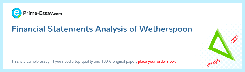 Financial Statements Analysis of Wetherspoon