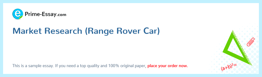 Market Research (Range Rover Car)