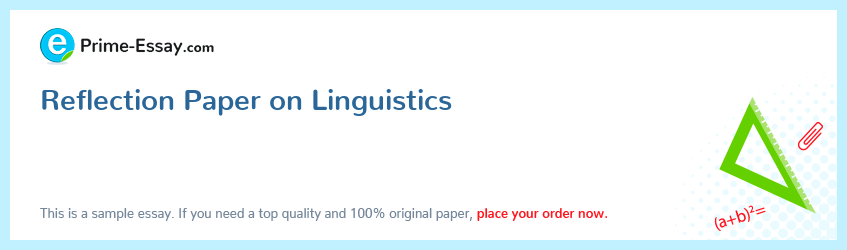 Reflection Paper on Linguistics